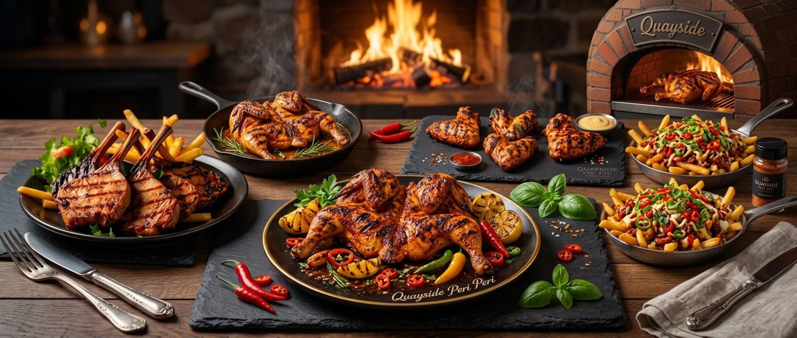 Flame-grilled peri peri chicken